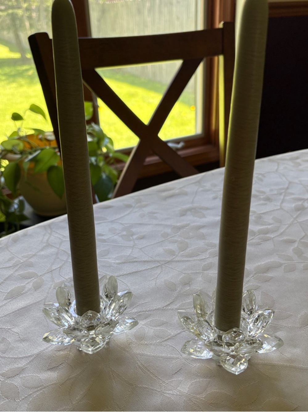 MARKDOWN Crystal Flower Taper Candle Holders